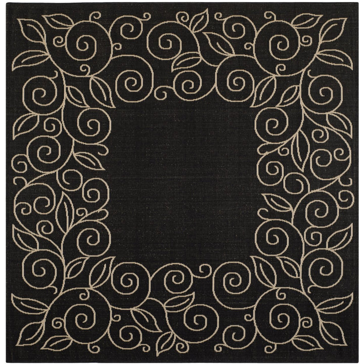 SAFAVIEH Indoor Outdoor CY5139D Courtyard Black / Beige Rug Image 1