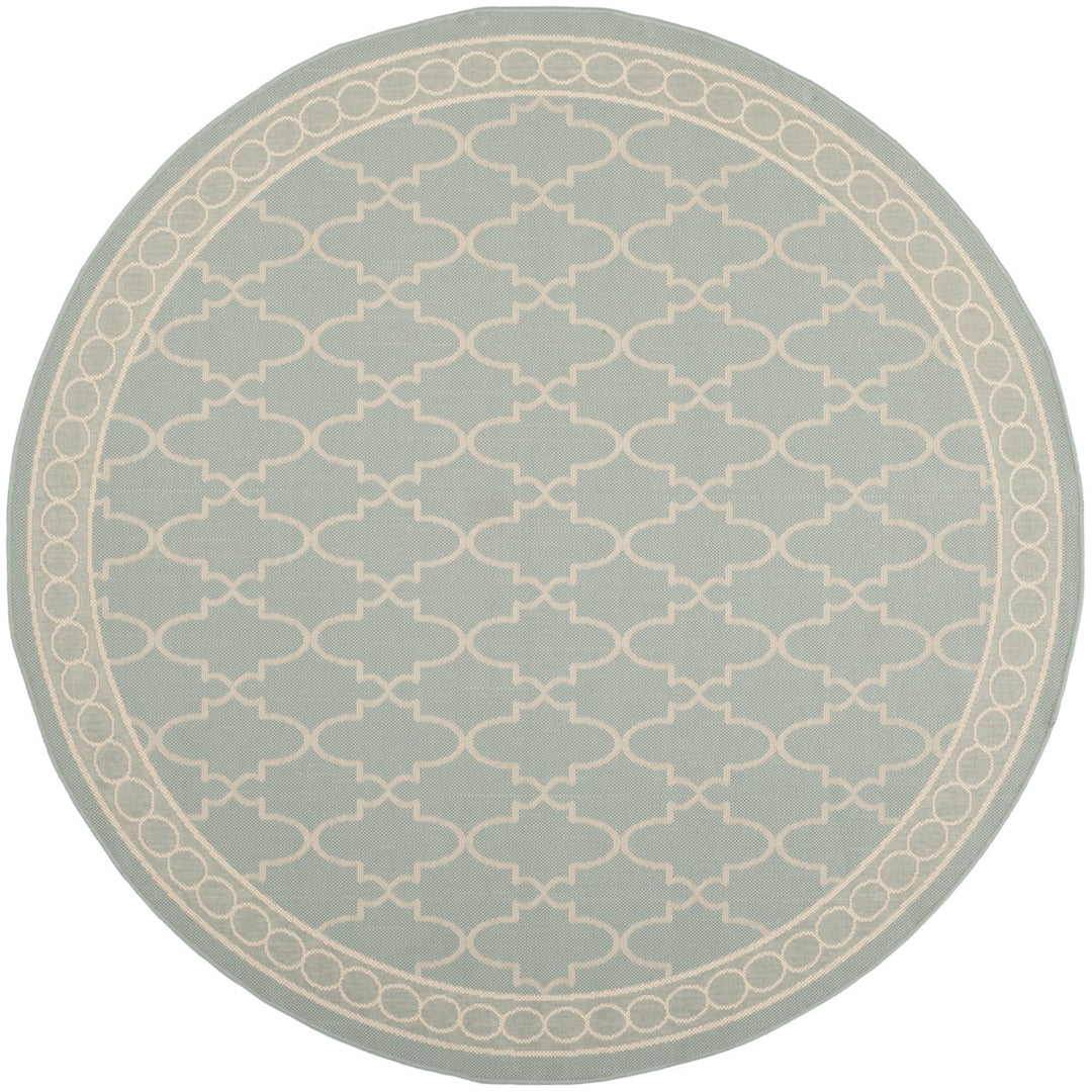 SAFAVIEH Indoor Outdoor CY5142-223 Courtyard Aqua / Beige Rug Image 3