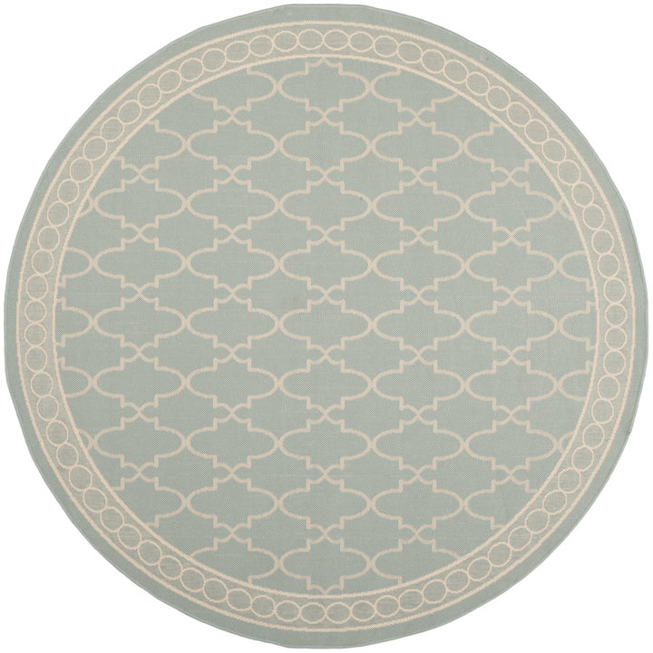 SAFAVIEH Indoor Outdoor CY5142-223 Courtyard Aqua / Beige Rug Image 3