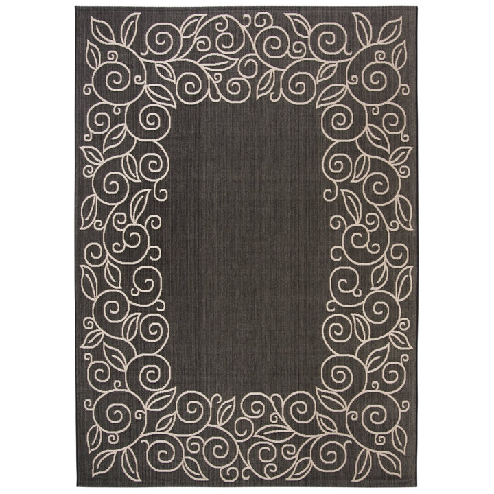 SAFAVIEH Indoor Outdoor CY5139D Courtyard Black / Beige Rug Image 1