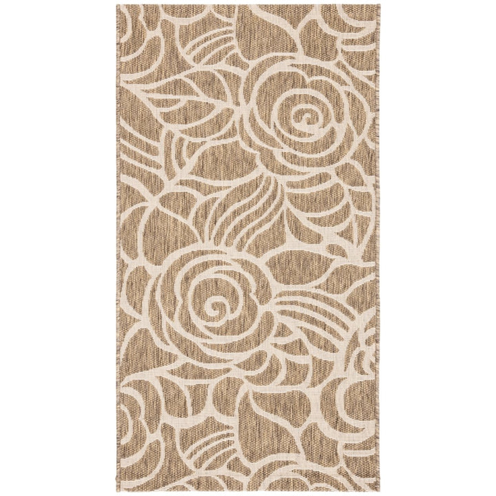 SAFAVIEH Indoor Outdoor CY5141B Courtyard Coffee / Sand Rug Image 1