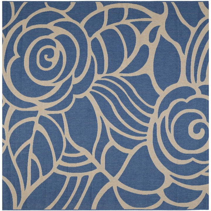 SAFAVIEH Indoor Outdoor CY5141C Courtyard Blue / Beige Rug Image 1