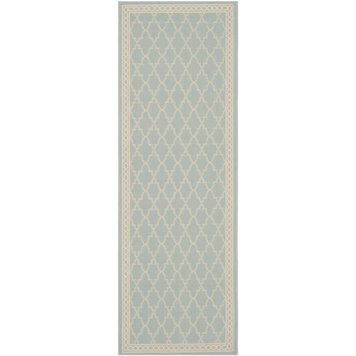 SAFAVIEH Indoor Outdoor CY5142-223 Courtyard Aqua / Beige Rug Image 4