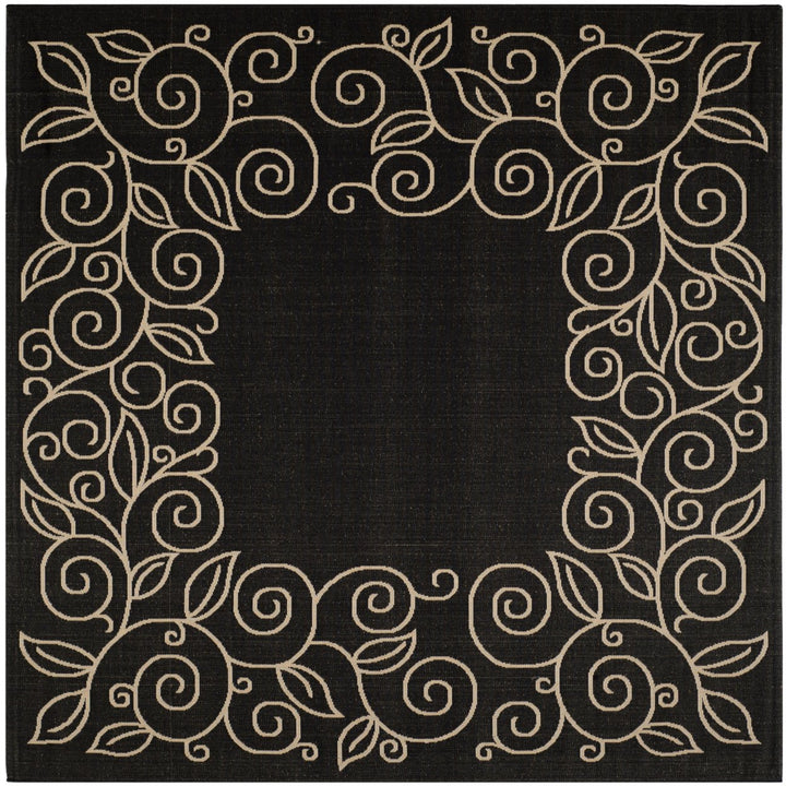 SAFAVIEH Indoor Outdoor CY5139D Courtyard Black / Beige Rug Image 1