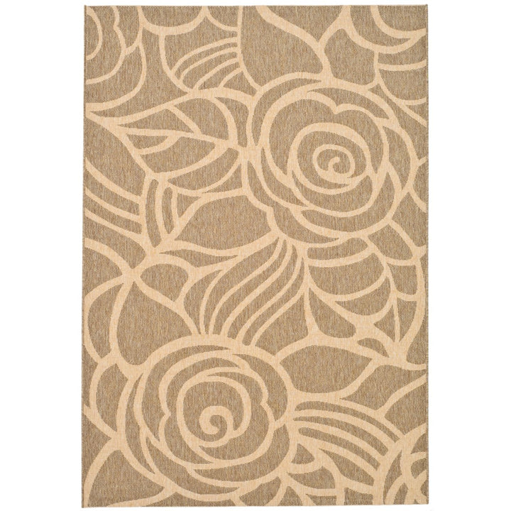 SAFAVIEH Indoor Outdoor CY5141B Courtyard Coffee / Sand Rug Image 1