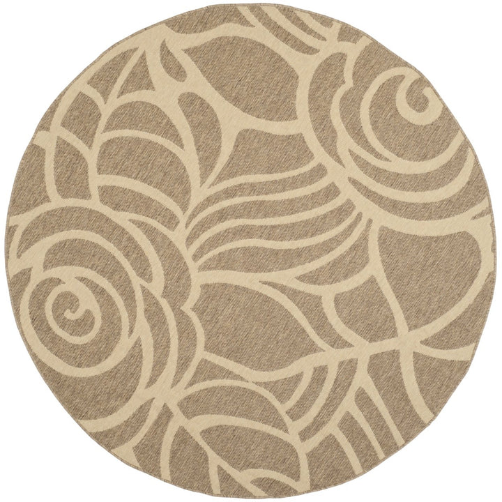 SAFAVIEH Indoor Outdoor CY5141B Courtyard Coffee / Sand Rug Image 1