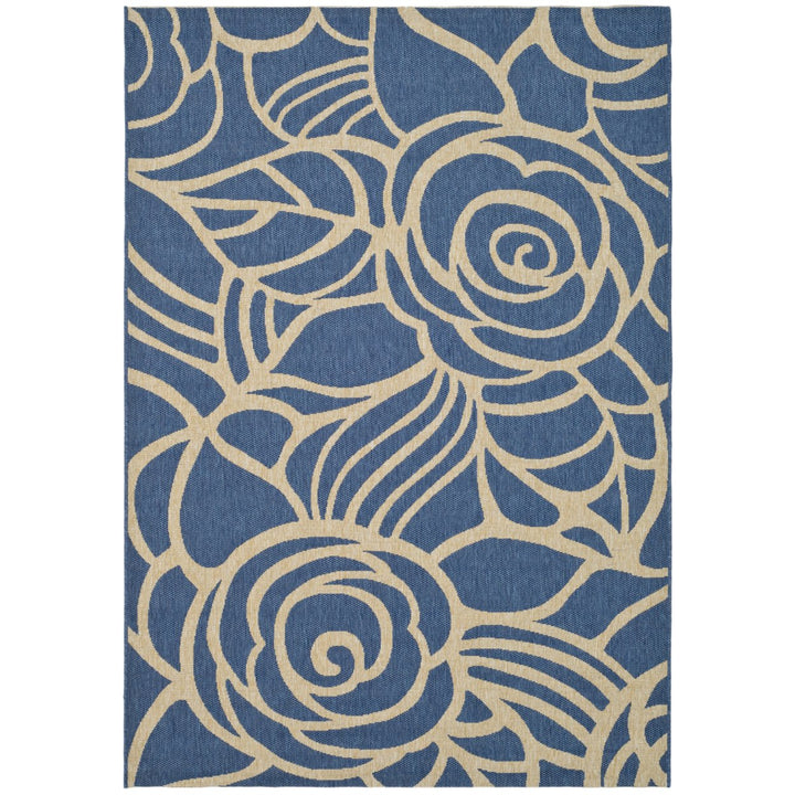 SAFAVIEH Indoor Outdoor CY5141C Courtyard Blue / Beige Rug Image 1