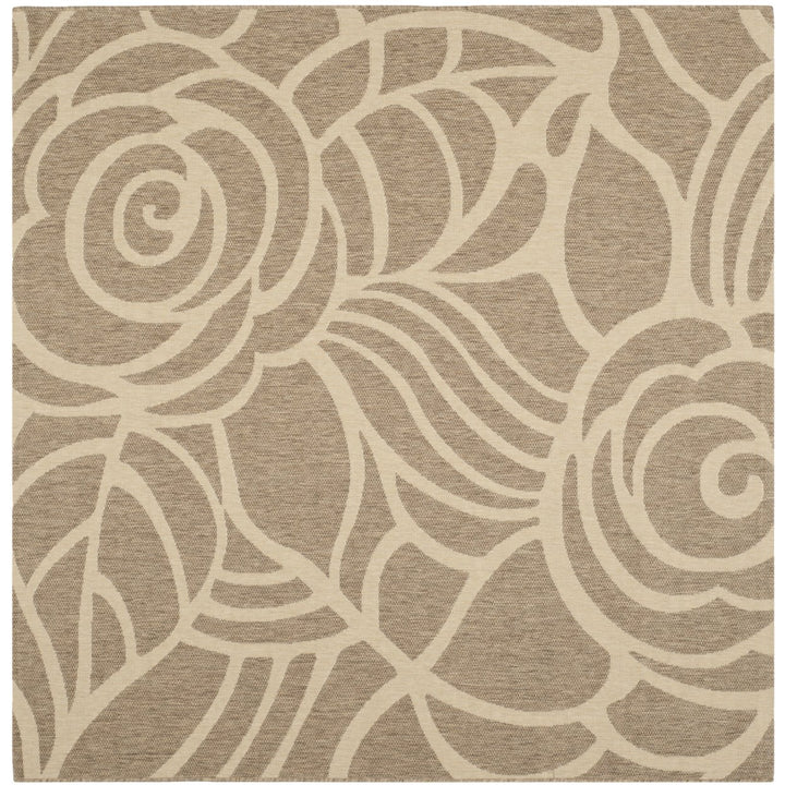 SAFAVIEH Indoor Outdoor CY5141B Courtyard Coffee / Sand Rug Image 1