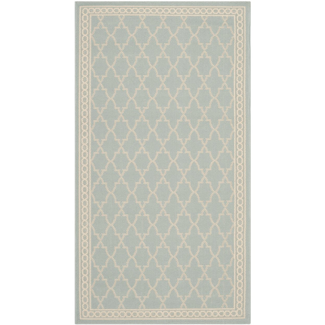 SAFAVIEH Indoor Outdoor CY5142-223 Courtyard Aqua / Beige Rug Image 7