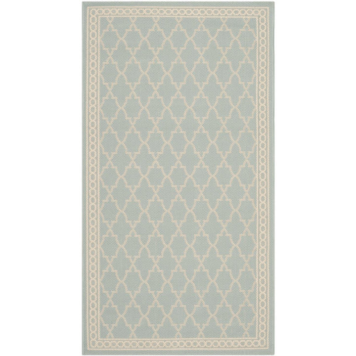 SAFAVIEH Indoor Outdoor CY5142-223 Courtyard Aqua / Beige Rug Image 7