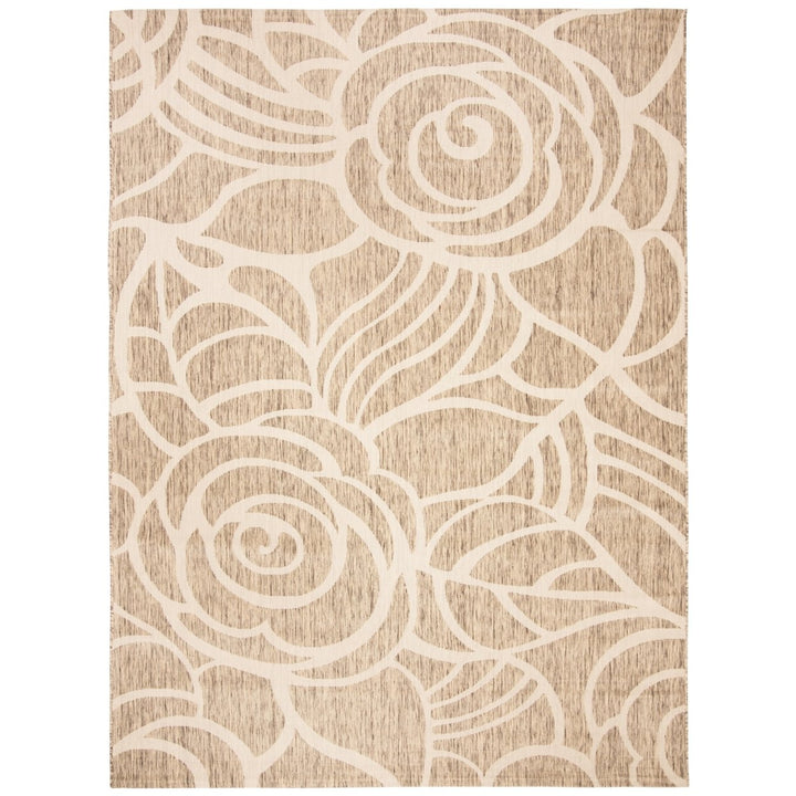 SAFAVIEH Indoor Outdoor CY5141B Courtyard Coffee / Sand Rug Image 1