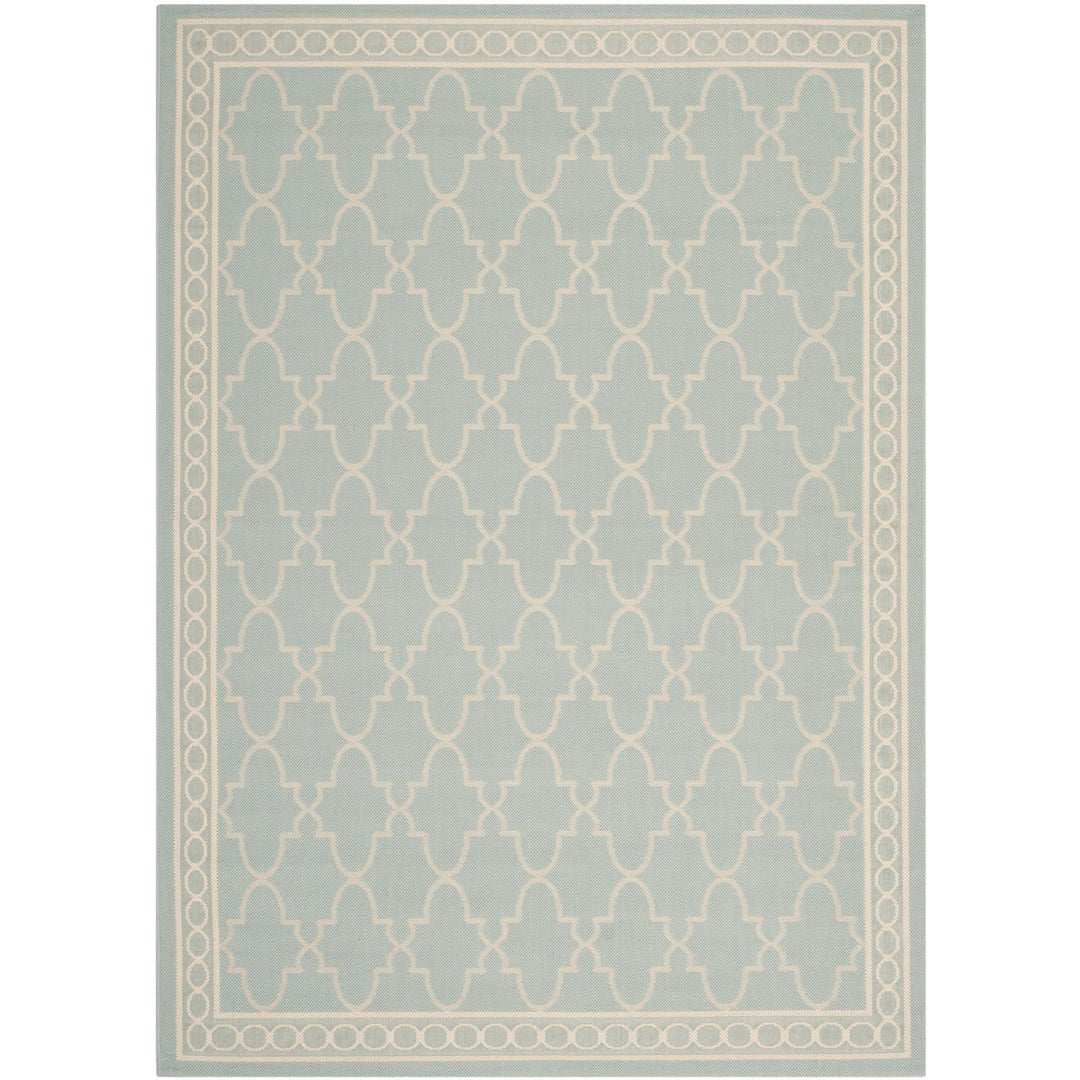 SAFAVIEH Indoor Outdoor CY5142-223 Courtyard Aqua / Beige Rug Image 9