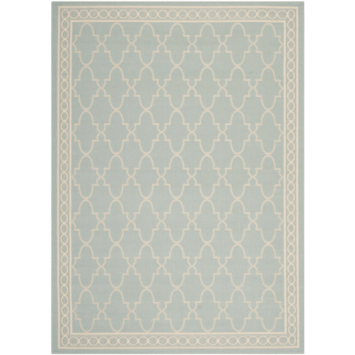 SAFAVIEH Indoor Outdoor CY5142-223 Courtyard Aqua / Beige Rug Image 9