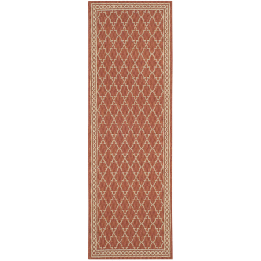 SAFAVIEH Outdoor CY5142A Courtyard Collection Rust / Sand Rug Image 5