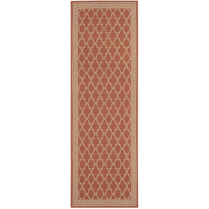 SAFAVIEH Outdoor CY5142A Courtyard Collection Rust / Sand Rug Image 5