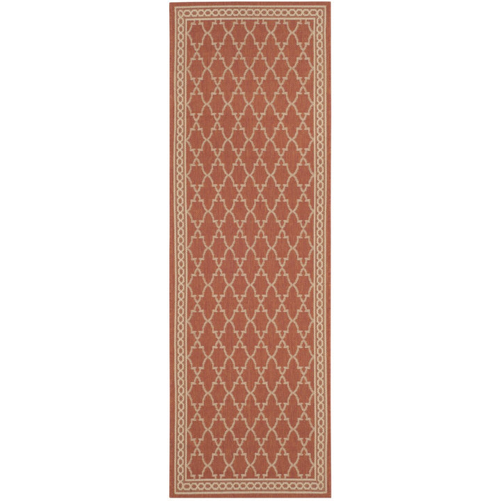 SAFAVIEH Outdoor CY5142A Courtyard Collection Rust / Sand Rug Image 1