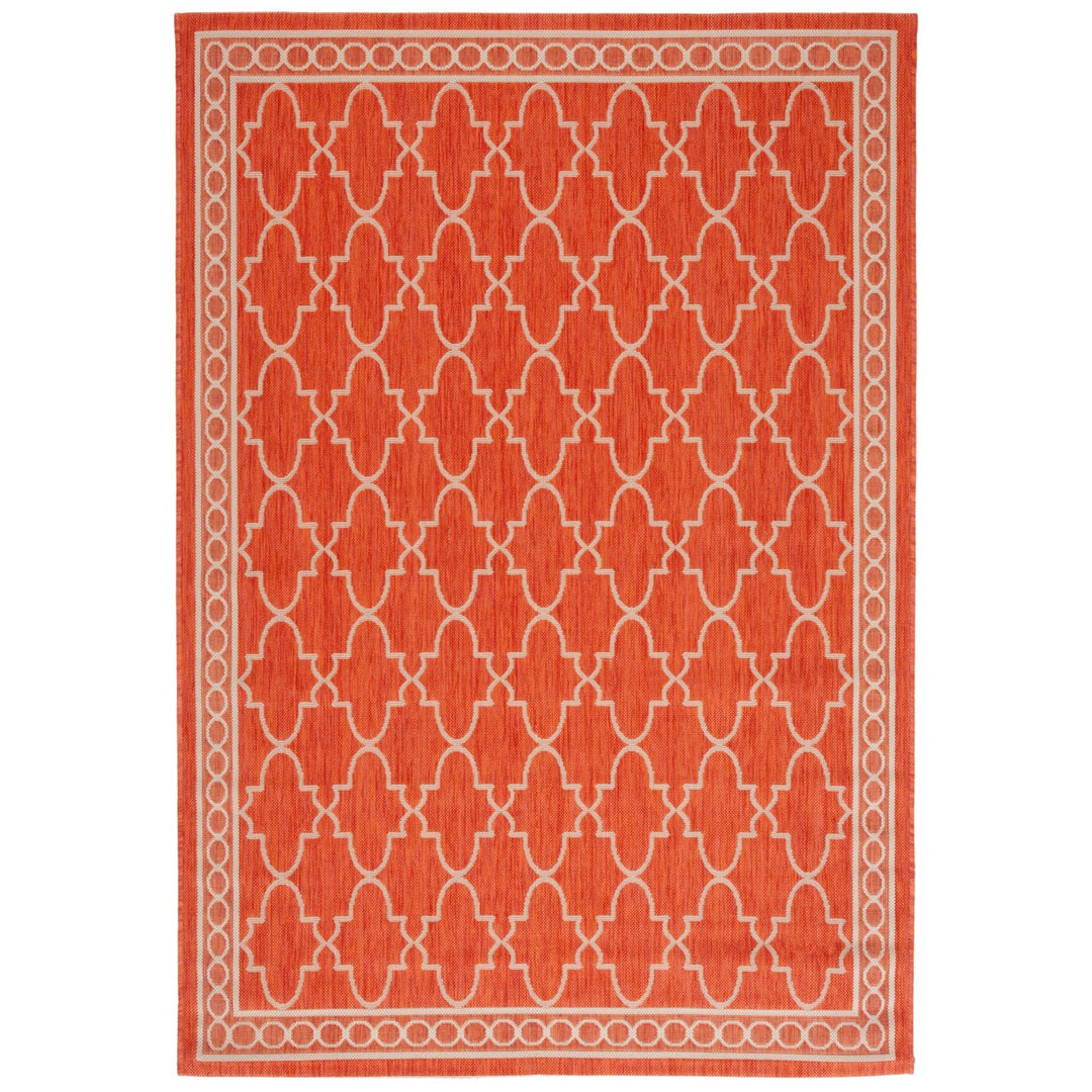 SAFAVIEH Outdoor CY5142A Courtyard Collection Rust / Sand Rug Image 1