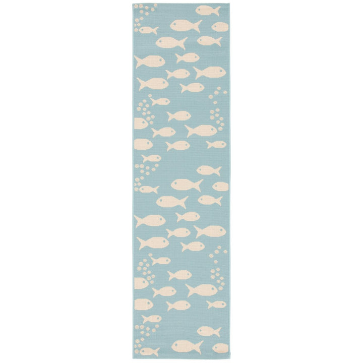 SAFAVIEH CY6012-223 Courtyard Aqua / Beige Image 2