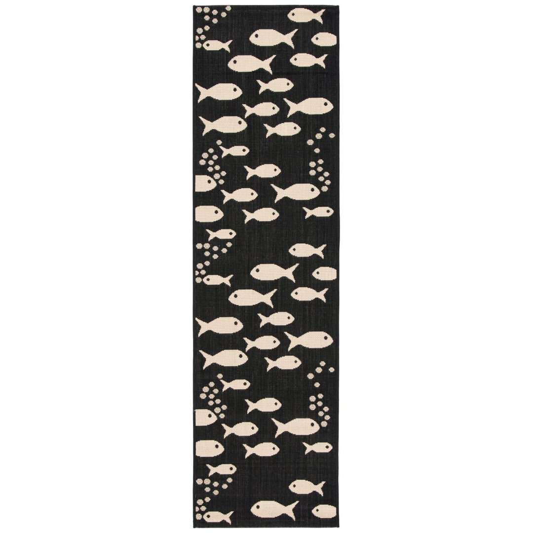 SAFAVIEH CY6012-256 Courtyard Black / Beige Image 1