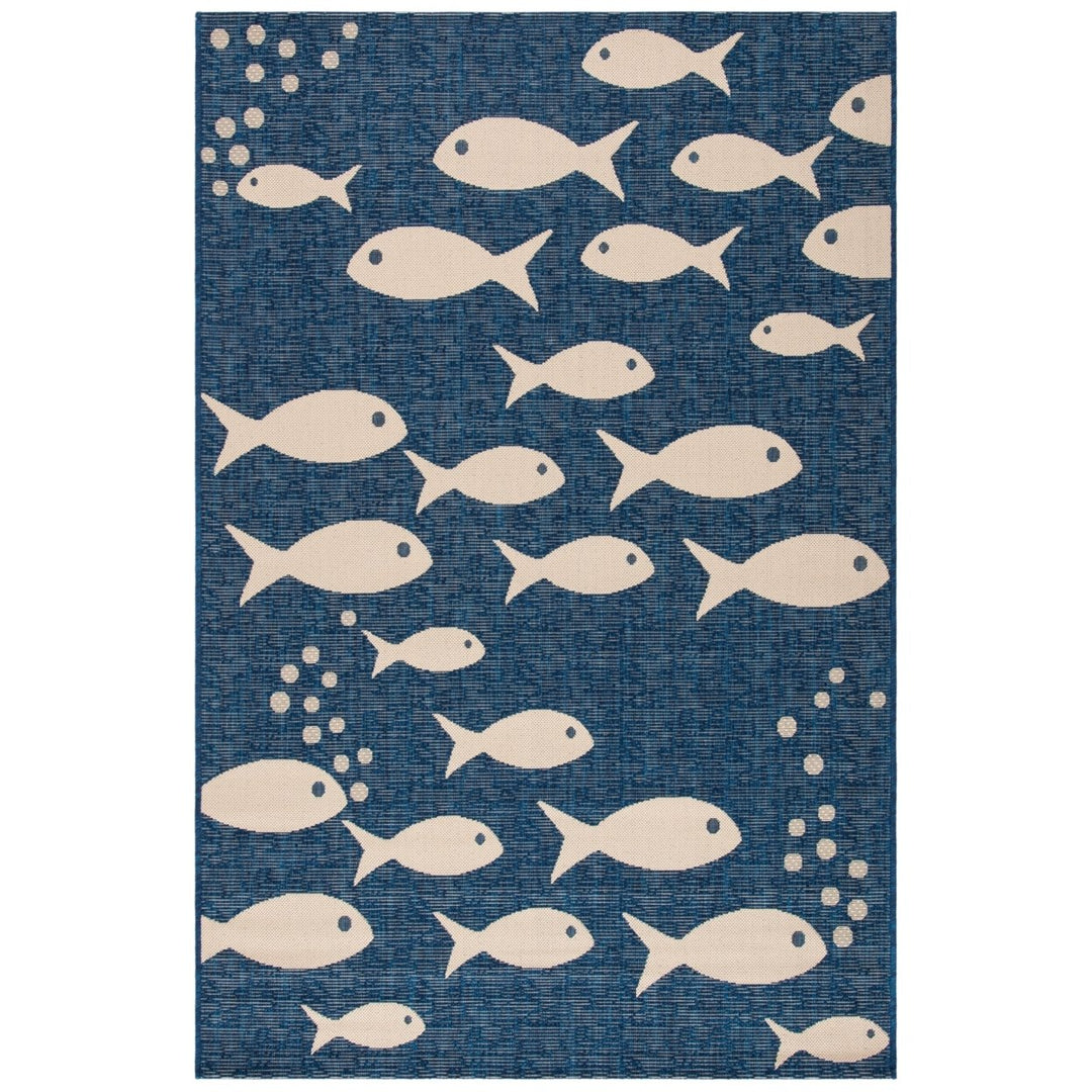 SAFAVIEH CY6012-258 Courtyard Navy / Beige Image 1