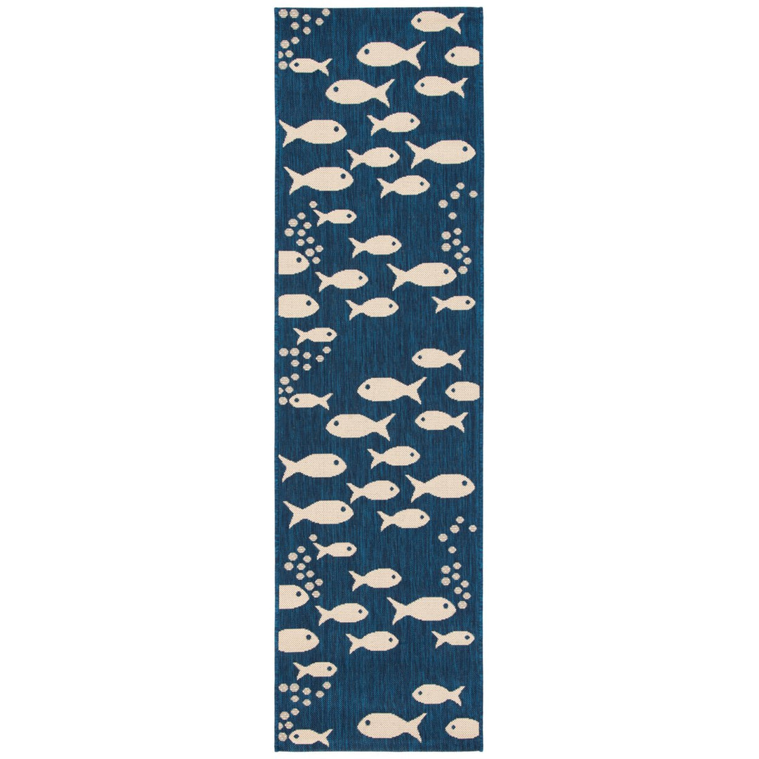 SAFAVIEH CY6012-258 Courtyard Navy / Beige Image 3