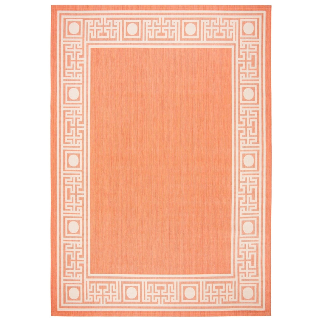 SAFAVIEH Outdoor CY5143A Courtyard Collection Rust / Sand Rug Image 3