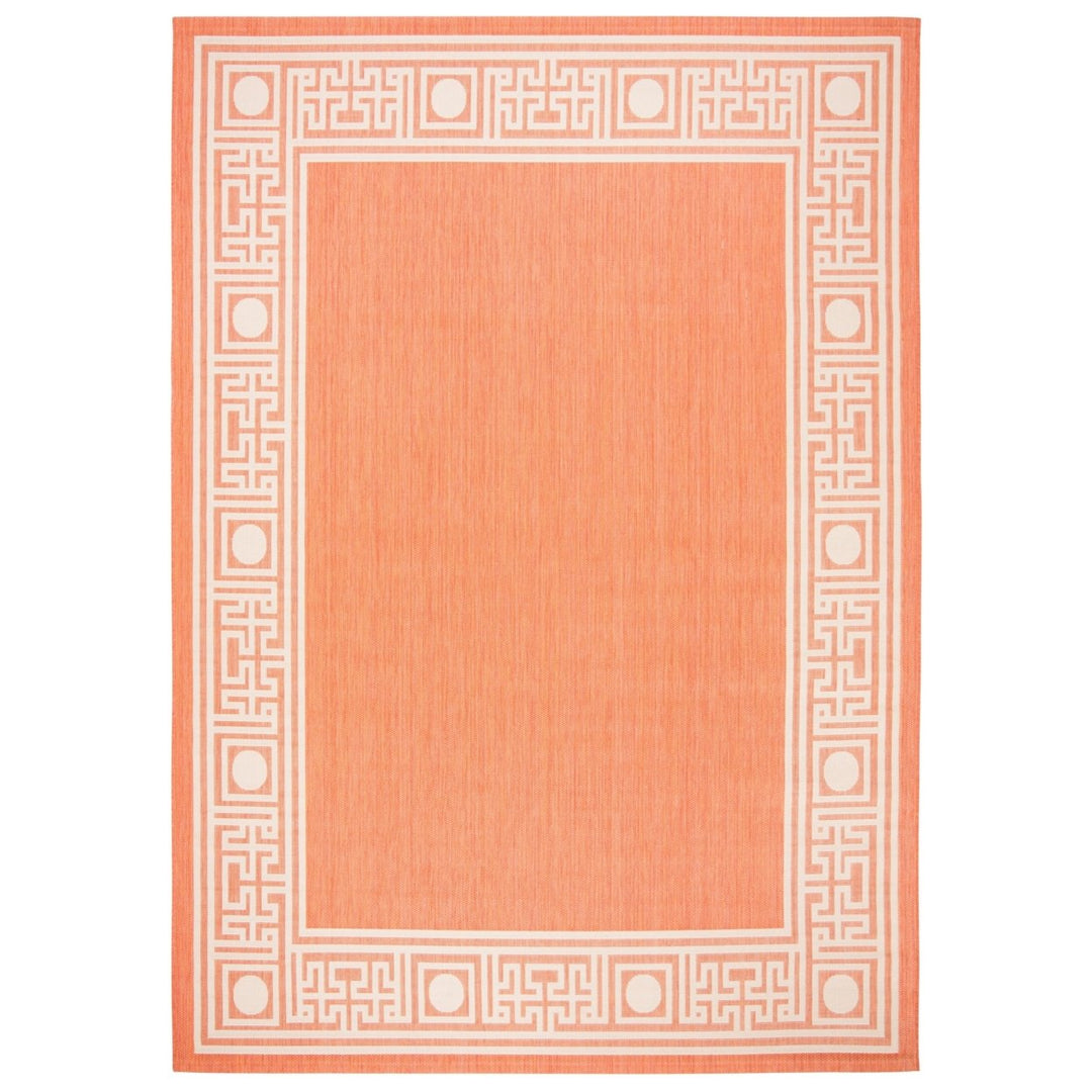 SAFAVIEH Outdoor CY5143A Courtyard Collection Rust / Sand Rug Image 1