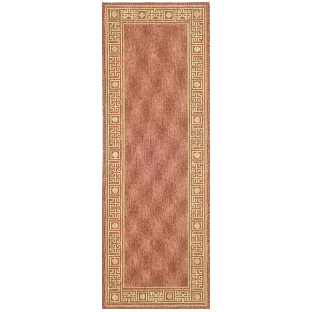 SAFAVIEH Outdoor CY5143A Courtyard Collection Rust / Sand Rug Image 4