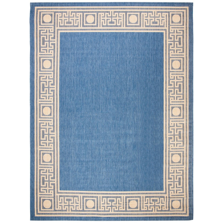 SAFAVIEH Indoor Outdoor CY5143C Courtyard Blue / Beige Rug Image 1