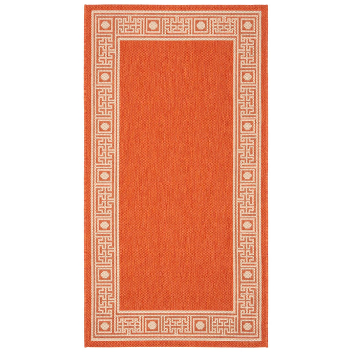 SAFAVIEH Outdoor CY5143A Courtyard Collection Rust / Sand Rug Image 7