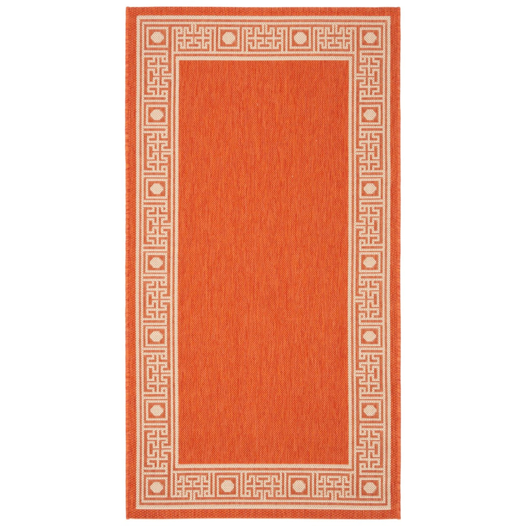 SAFAVIEH Outdoor CY5143A Courtyard Collection Rust / Sand Rug Image 1