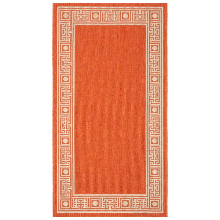 SAFAVIEH Outdoor CY5143A Courtyard Collection Rust / Sand Rug Image 1