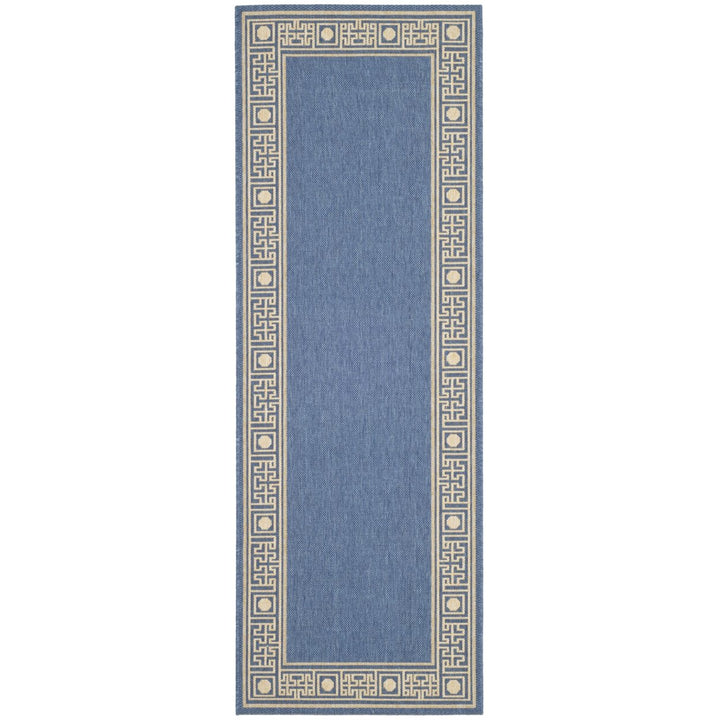 SAFAVIEH Indoor Outdoor CY5143C Courtyard Blue / Beige Rug Image 1