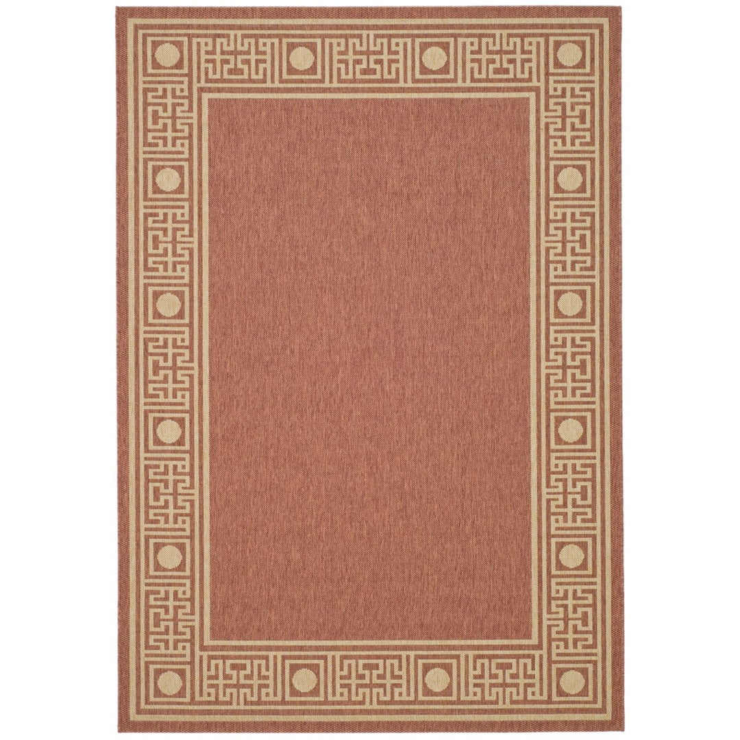 SAFAVIEH Outdoor CY5143A Courtyard Collection Rust / Sand Rug Image 8