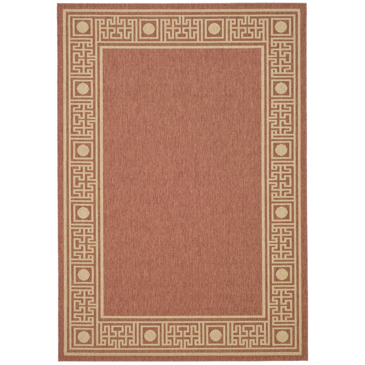 SAFAVIEH Outdoor CY5143A Courtyard Collection Rust / Sand Rug Image 8