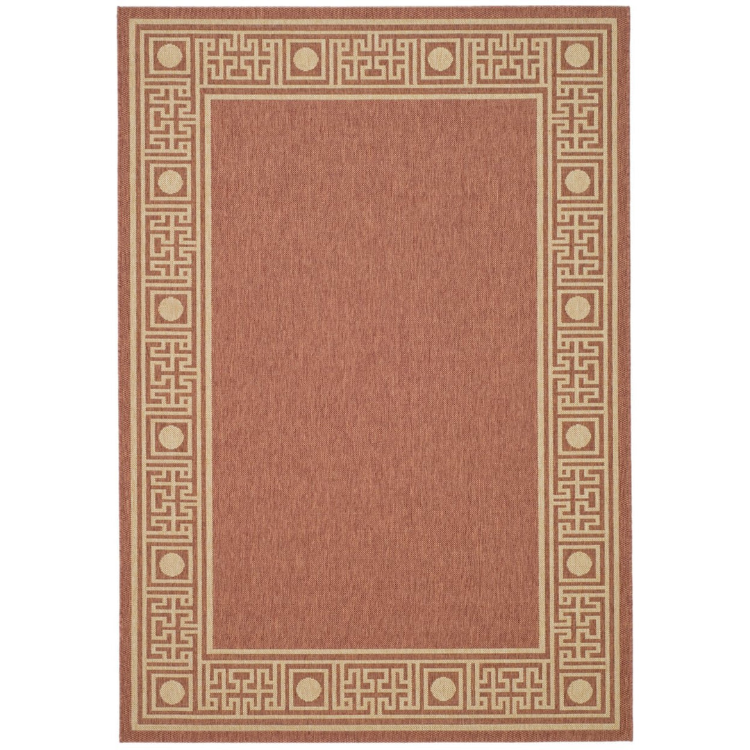 SAFAVIEH Outdoor CY5143A Courtyard Collection Rust / Sand Rug Image 1