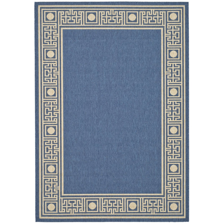 SAFAVIEH Indoor Outdoor CY5143C Courtyard Blue / Beige Rug Image 1