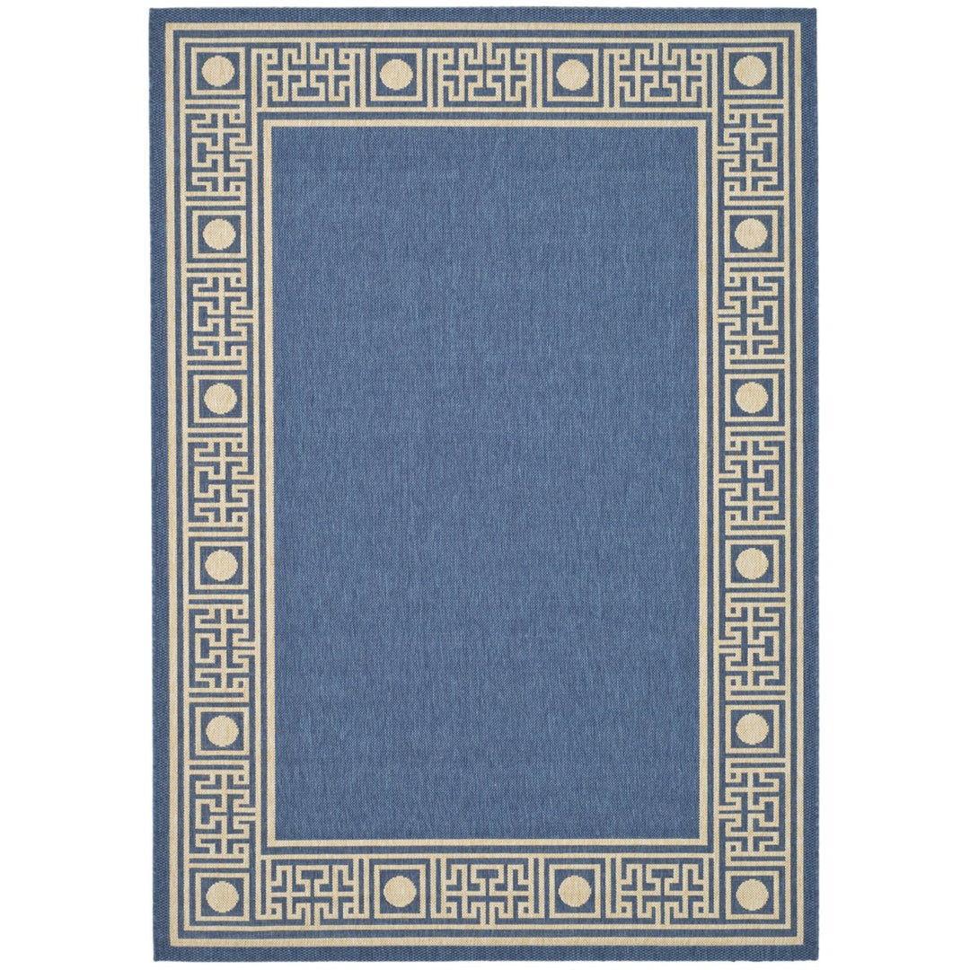 SAFAVIEH Indoor Outdoor CY5143C Courtyard Blue / Beige Rug Image 1