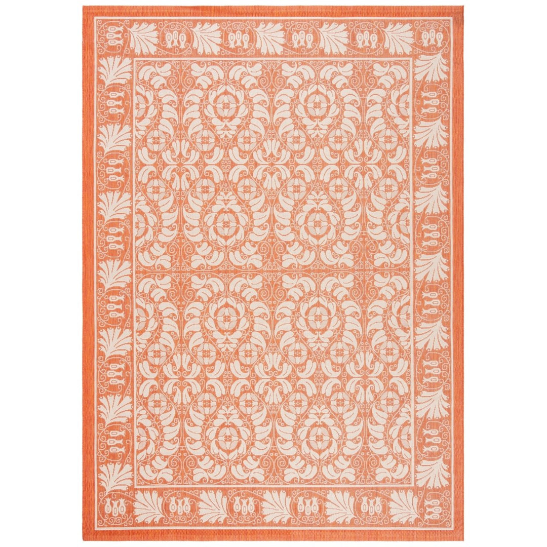 SAFAVIEH Outdoor CY5146A Courtyard Collection Rust / Sand Rug Image 3