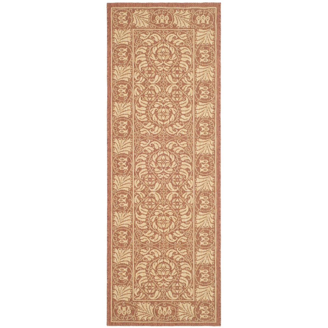 SAFAVIEH Outdoor CY5146A Courtyard Collection Rust / Sand Rug Image 4