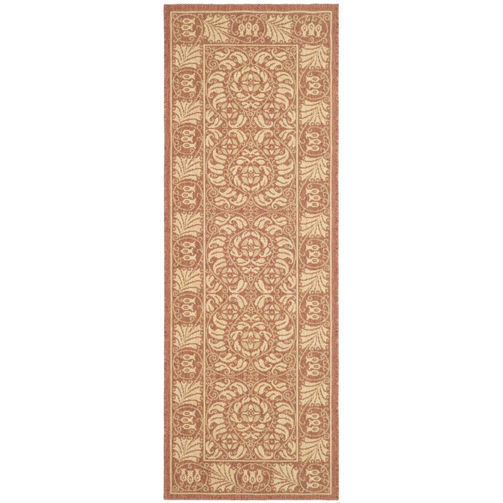 SAFAVIEH Outdoor CY5146A Courtyard Collection Rust / Sand Rug Image 1