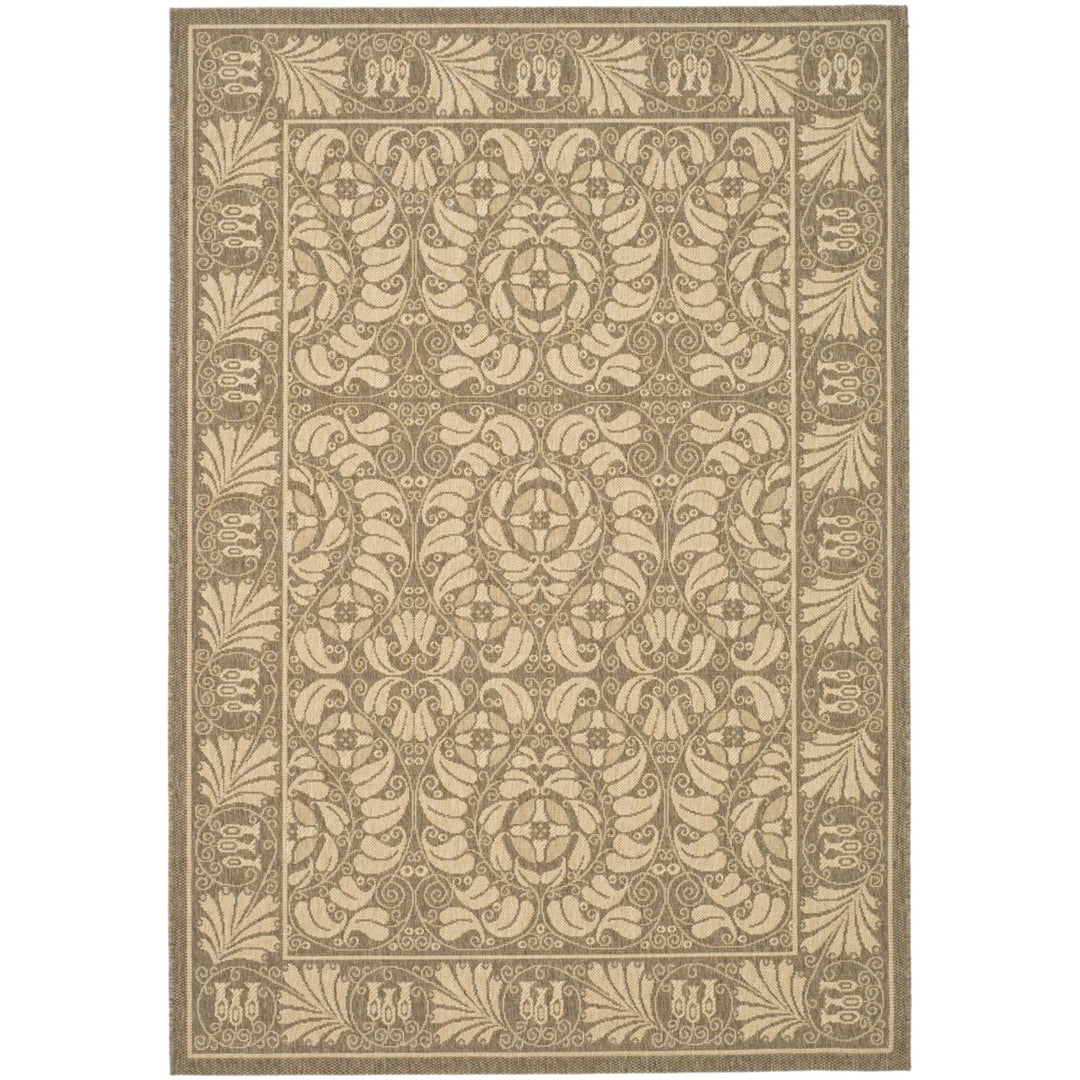 SAFAVIEH Indoor Outdoor CY5146B Courtyard Coffee / Sand Rug Image 1