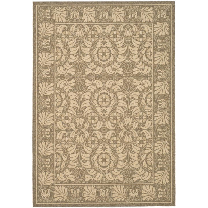 SAFAVIEH Indoor Outdoor CY5146B Courtyard Coffee / Sand Rug Image 1