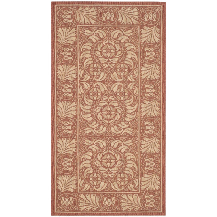 SAFAVIEH Outdoor CY5146A Courtyard Collection Rust / Sand Rug Image 7