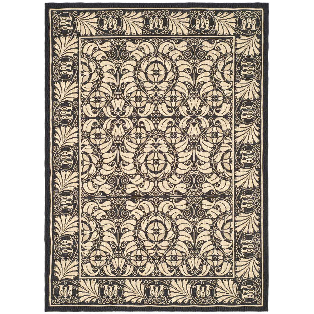 SAFAVIEH Indoor Outdoor CY5146D Courtyard Black / Sand Rug Image 1