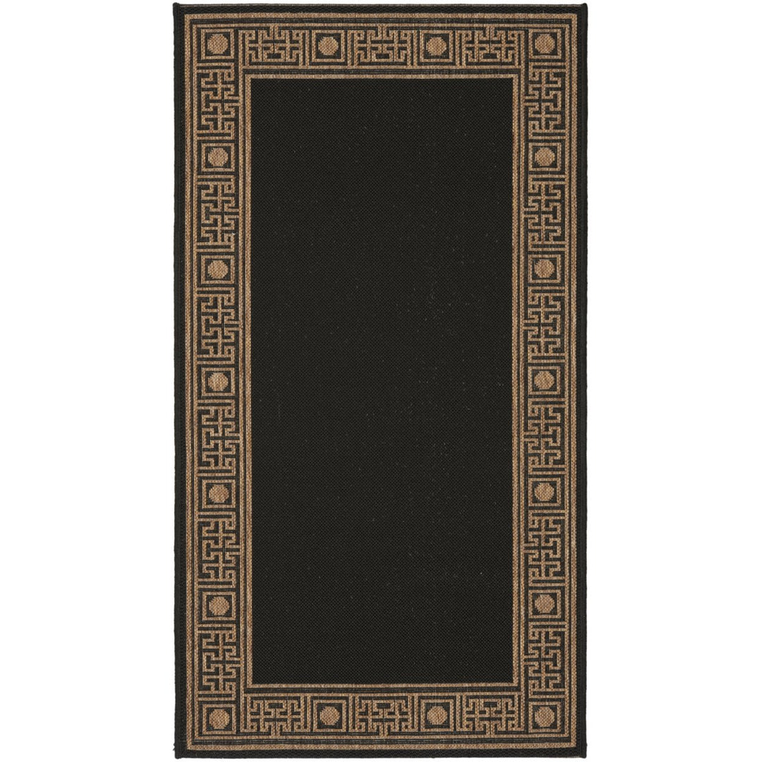 SAFAVIEH Indoor Outdoor CY5143G Courtyard Black / Coffee Rug Image 1