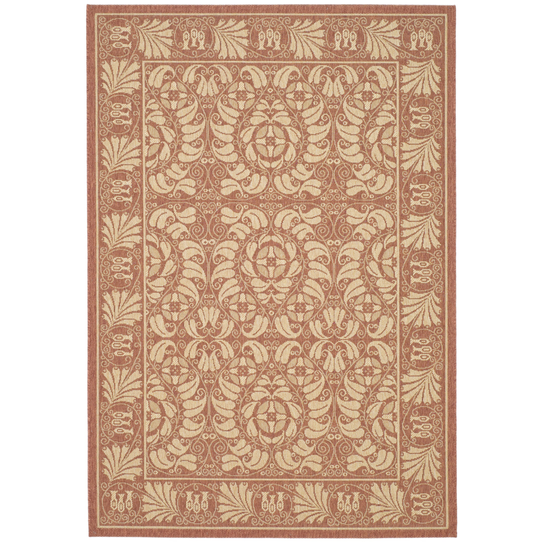 SAFAVIEH Outdoor CY5146A Courtyard Collection Rust / Sand Rug Image 8