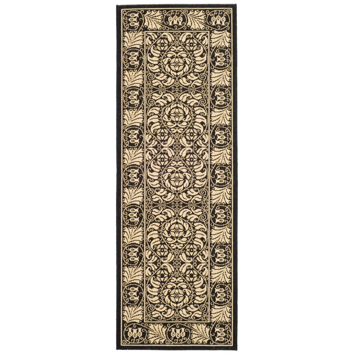 SAFAVIEH Indoor Outdoor CY5146D Courtyard Black / Sand Rug Image 1