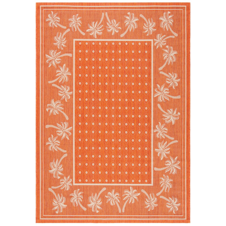 SAFAVIEH Outdoor CY5148A Courtyard Collection Rust / Sand Rug Image 3