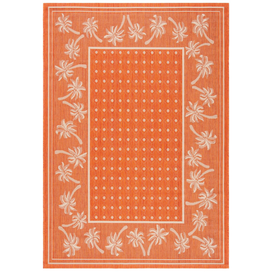 SAFAVIEH Outdoor CY5148A Courtyard Collection Rust / Sand Rug Image 1